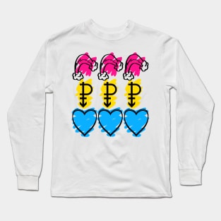 Pan Pride Flag in Symbols! Long Sleeve T-Shirt